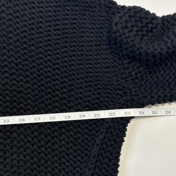 Free People Sweater Womens Medium Black Chunky Knit Turtleneck Pullover Boho - Picture 9 of 12